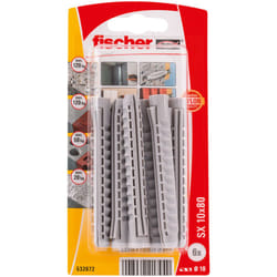 Fischer 532672 ancrage à vis et cheville murale 6 pièce(s) Fiche murale 80 mm