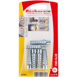 Fischer 532689 ancrage à vis et cheville murale 6 pièce(s) Kit de fiches murales et crochets 38 mm