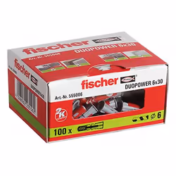 Fischer DUOPOWER cheville en bois 100 pièce(s) Rond
