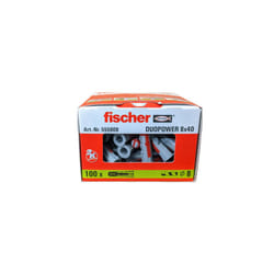 Chevilles bi-matière DuoPower 8X40 boîte de 100 - FISCHER - 555008