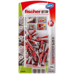 Fischer 534992 ancrage à vis et cheville murale 45 pièce(s) Kit de fiches murales et vis 25 mm