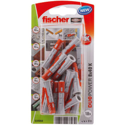 Fischer 534994 ancrage à vis et cheville murale 18 pièce(s) Kit de fiches murales et vis 40 mm