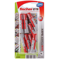Fischer 534995 ancrage à vis et cheville murale 8 pièce(s) Kit de fiches murales et vis 50 mm