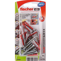 Fischer 534997 ancrage à vis et cheville murale 12 pièce(s) Kit d'ancrage et de vis 30 mm