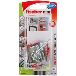 Fischer 535000 ancrage à vis et cheville murale 6 pièce(s) Kit de fiches murales et vis 30 mm