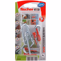 Fischer 535003, Kit de fiches murales et vis, Brique, Béton, 40 mm, 8 mm, 5 cm, 1,25 cm