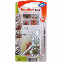 Fischer 535005, Kit de fiches murales et vis, Brique, Béton, 30 mm, 6 mm, 4 cm, 1,25 cm