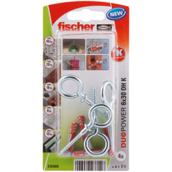Fischer 535005 ancrage à vis et cheville murale 4 pièce(s) Kit de fiches murales et vis 30 mm