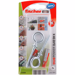 Fischer 535006, Kit de fiches murales et vis, Brique, Béton, 40 mm, 8 mm, 5 cm, 1,25 cm