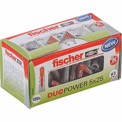 Fischer DUOPOWER 5 x 25 LD, Rond, Plastique, 2,5 cm, 5 mm, 3,5 cm, 100 pièce(s)