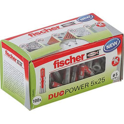 Fischer DUOPOWER 5 x 25 LD cheville en bois 100 pièce(s) Plastique Rond