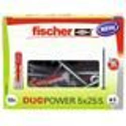 FISCHER - Cheville tous matériaux DuoPower 5x25 mm avec vis - Boîte de 50