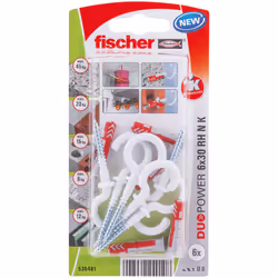 Fischer 535481, Kit de fiches murales et vis, Brique, Béton, 30 mm, 6 mm, 4 cm, 1,25 cm