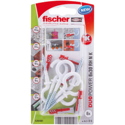 Fischer 535481 ancrage à vis et cheville murale 6 pièce(s) Kit de fiches murales et vis 30 mm