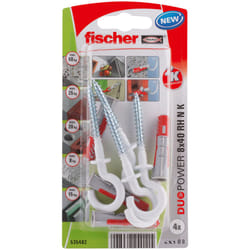 Fischer 535482 ancrage à vis et cheville murale 4 pièce(s) Kit de fiches murales et crochets 40 mm