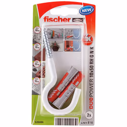 Fischer 535484, Kit de fiches murales et vis, Brique, Béton, 50 mm, 1 cm, 6 cm, 1,25 cm