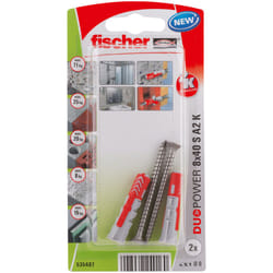 Fischer 535487 ancrage à vis et cheville murale 2 pièce(s) Kit de fiches murales et vis 40 mm
