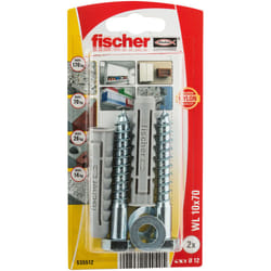 Fischer 535512 ancrage à vis et cheville murale 2 pièce(s) Kit de fiches murales et vis