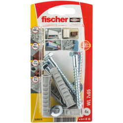 Fischer 535513 ancrage à vis et cheville murale 4 pièce(s) Kit de fiches murales et vis