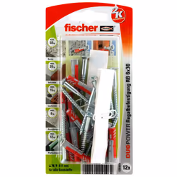 Fischer DuoPower 12 pièce(s) Kit de fiches murales et vis 30 mm