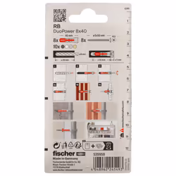 Fischer 535959 ancrage à vis et cheville murale 8 pièce(s)