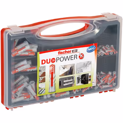 Fischer 535973, Fiche murale, Plastique, Gris, Rouge, 280 pièce(s), Boîte, 30 x DuoPower 5 x 25, 140 x DuoPower 6 x 30, 80 x ...