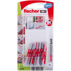Fischer 537650 ancrage à vis et cheville murale 8 pièce(s) Kit de fiches murales et vis 50 mm