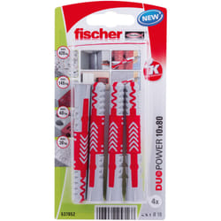 Fischer 537652 ancrage à vis et cheville murale 4 pièce(s) Fiche murale 80 mm