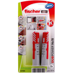 Fischer 537655 ancrage à vis et cheville murale 2 pièce(s) Kit de fiches murales et vis 70 mm