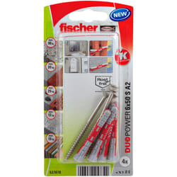 Fischer 537670 ancrage à vis et cheville murale 4 pièce(s) Kit de fiches murales et vis 50 mm