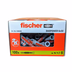 Cheville tous matériaux DuoPower FISCHER 6x50 - Boite de 100 - 538240