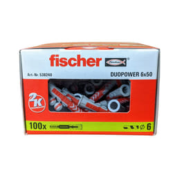 Cheville tous matériaux DuoPower FISCHER 6x50 - Boite de 100 - 538240