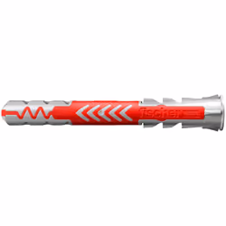 Fischer DuoPower 10 x 80, Ancre d'expansion, Brique, Béton, Ciment mousse, Maçonnerie, Plaque de plâtre, Nylon, Gris, Rouge,  ...