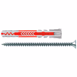 Fischer DuoPower, Kit de fiches murales et vis, Béton, Plaque de plâtre, 65 mm, 8 mm, 8,5 cm, 25 pièce(s)