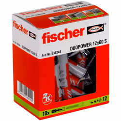 Fischer DuoPower 10 pièce(s) Kit de fiches murales et vis 60 mm