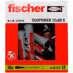 Fischer DuoPower 10 pièce(s) Kit de fiches murales et vis 60 mm