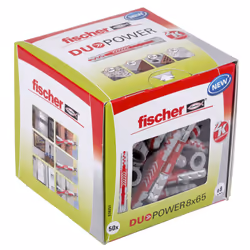 Fischer DUOPOWER 8 x 65, Ancre d'expansion, Béton, Métal, Gris, 65 mm, 8 mm