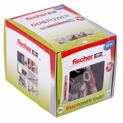 Fischer DUOPOWER 10 x 80, Brique, Béton, Ciment mousse, Plaque de fibre Gypsum, Maçonnerie, Plaque de plâtre, Nylon, 1 cm, 80 ...
