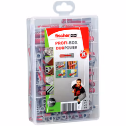 Fischer 538621, Fiche murale, Ciment aéré placé en autoclave, Plaque de plâtre, Nylon, Gris, Rouge, 132 pièce(s), 6 x 50, 8 x ...