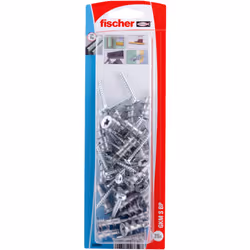 Fischer 538893, Kit de fiches murales et crochets, Plaque de fibre Gypsum, Cruciforme, PZ2, 31 mm, 4,5 mm