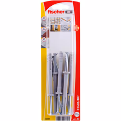 Fischer 538894, Kit de fiches murales et vis, Brique, Béton, Cruciforme, PZ2, 80 mm, 8 mm