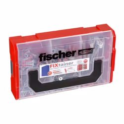 Fischer FIXtainer-DUOPOWER/DUOTEC 200, Ancre d'expansion, Béton, Métal, Gris, Rouge, 90 pièce(s), Boîte