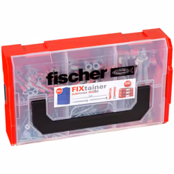 Fischer 541106, Kit de fiches murales et vis, Ciment aéré placé en autoclave, Brique, Béton, Bloc Gypsum, Plastique, 93 pièce ...