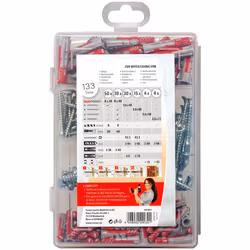 Fischer 541507 ancrage à vis et cheville murale 80 pièce(s) Kit de fiches murales et vis