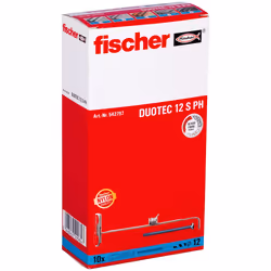 Fischer 542797, Boulon à ailettes, Plaque de fibre Gypsum, Plaque de plâtre, Nylon, Acier inoxydable, M6, 1,2 cm