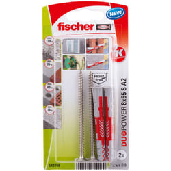 Fischer 543796 ancrage à vis et cheville murale 2 pièce(s) Kit de fiches murales et vis 65 mm