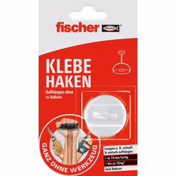 Fischer 545950, Intérieure, Crochet universel, Blanc, Bande adhésive, 10 kg, Rond