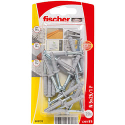 Fischer 546126 ancrage à vis et cheville murale 20 pièce(s) Kit de fiches murales et vis 25 mm