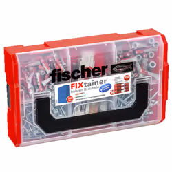 Fischer FIXtainer 306, Kit de fiches murales et vis, Béton, Gris, 150 pièce(s), Boîte