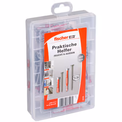 Fischer 553346, Kit de fiches murales et vis, Acier inoxydable, 60 pièce(s), Boîte